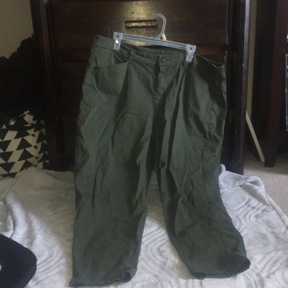 Olive green boyfriend pants